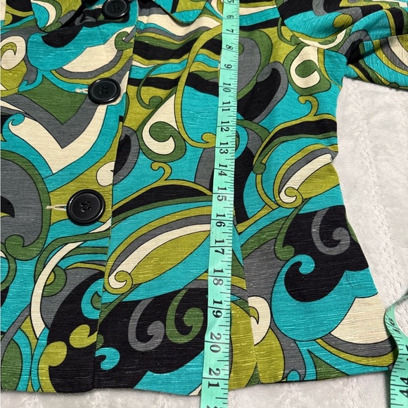 SilkLand Colorful Artsy Abstract Print Jacket 💯% Silk Size L - Picture 5 of 5